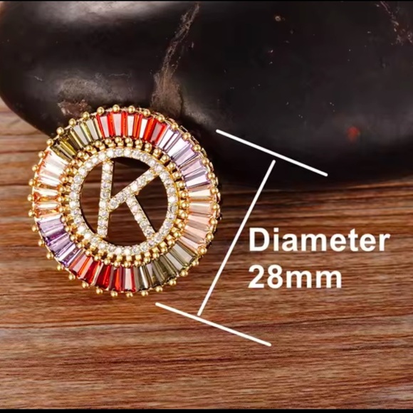 Tri Color Cubic Zirconia initial Pendant Necklace For Women gold and silver - Picture 4 of 6